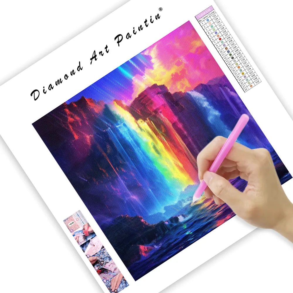 Rainbow Falls - Diamond Painting