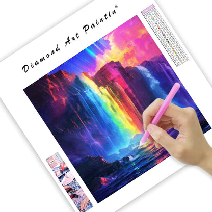 Rainbow Falls - Diamond Painting