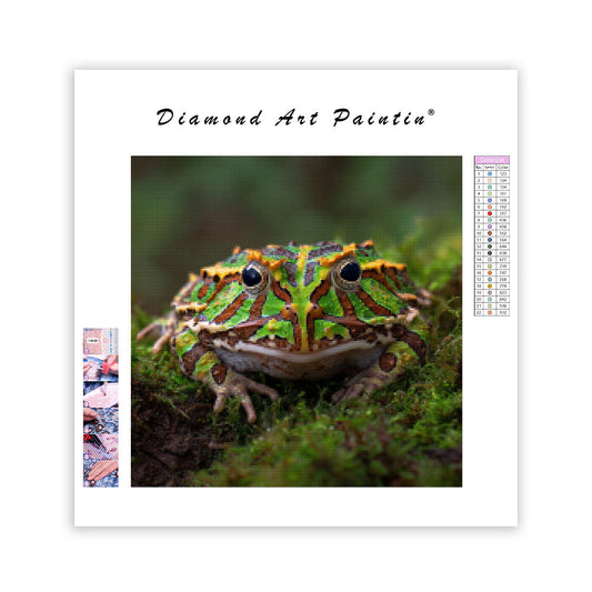 Pacman Frog in Moss - Diamond Painting