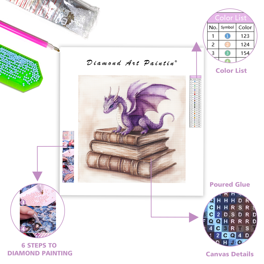 Lavender Dragon - Diamond Painting