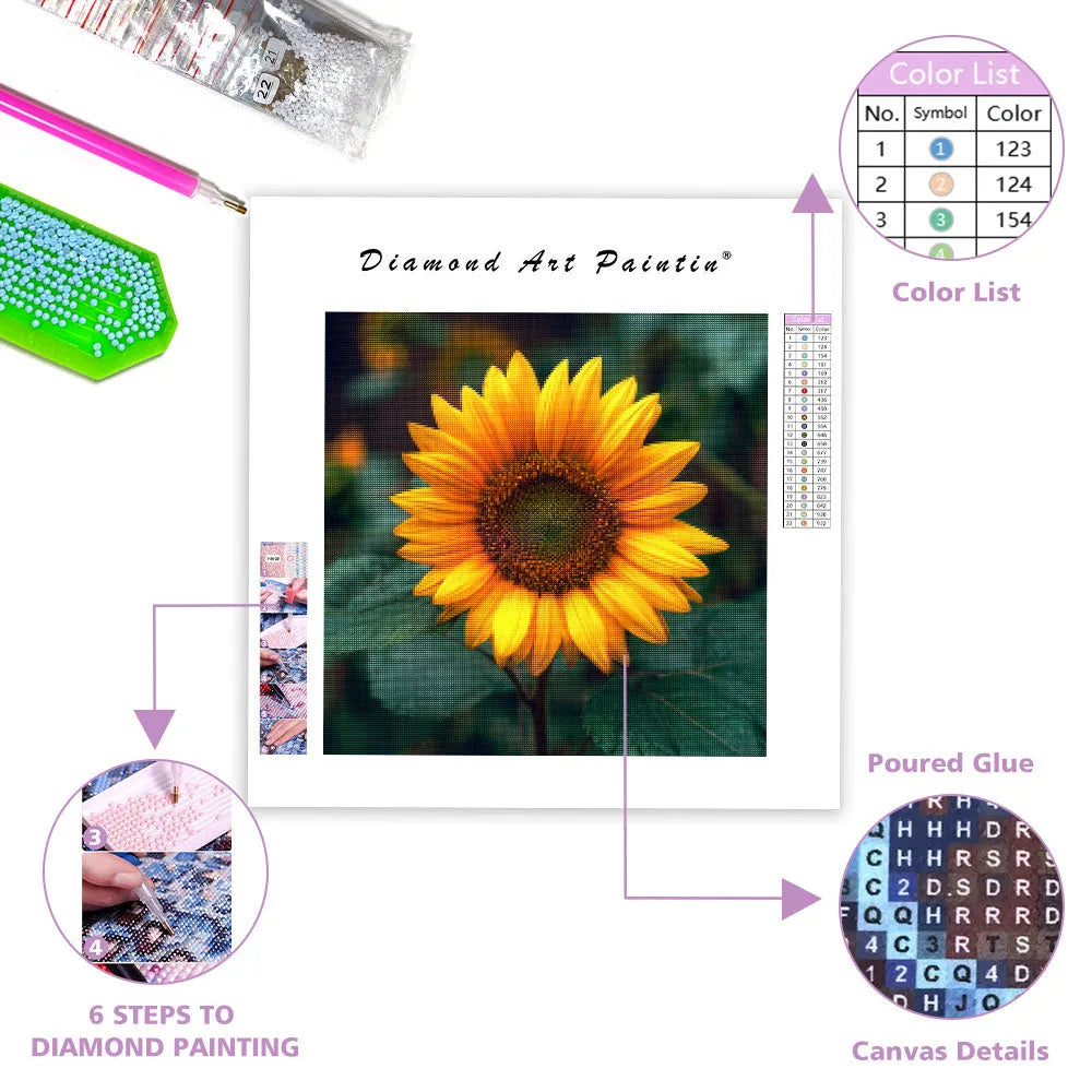 Vibrant Sunflower - Diamond Painting