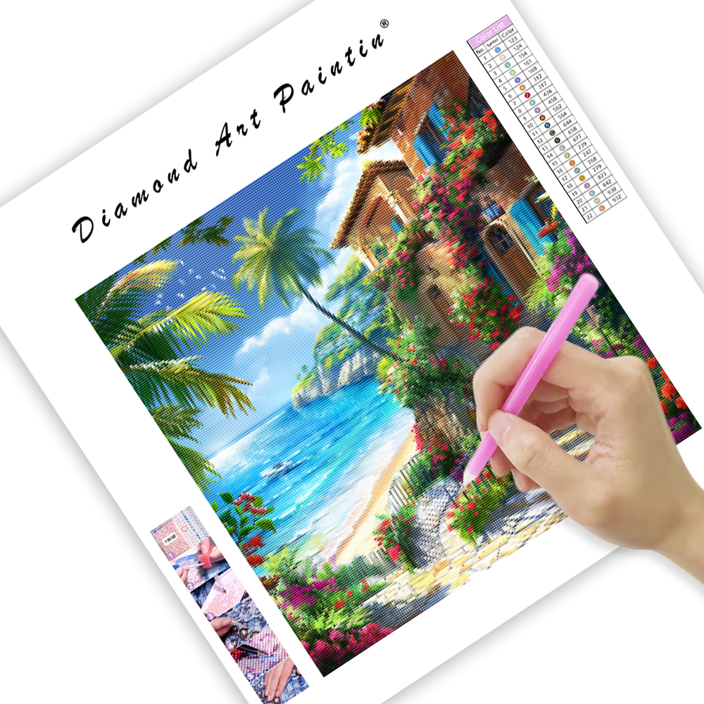 Tropical Beach Villa - Diamond Painting