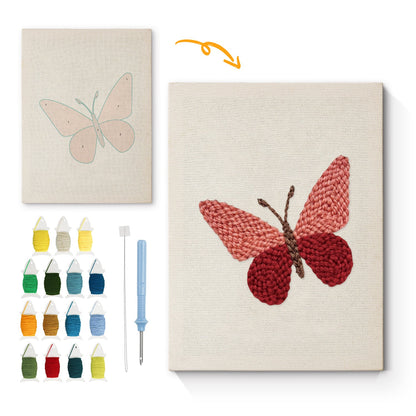 Red Butterfly - Punch Needle