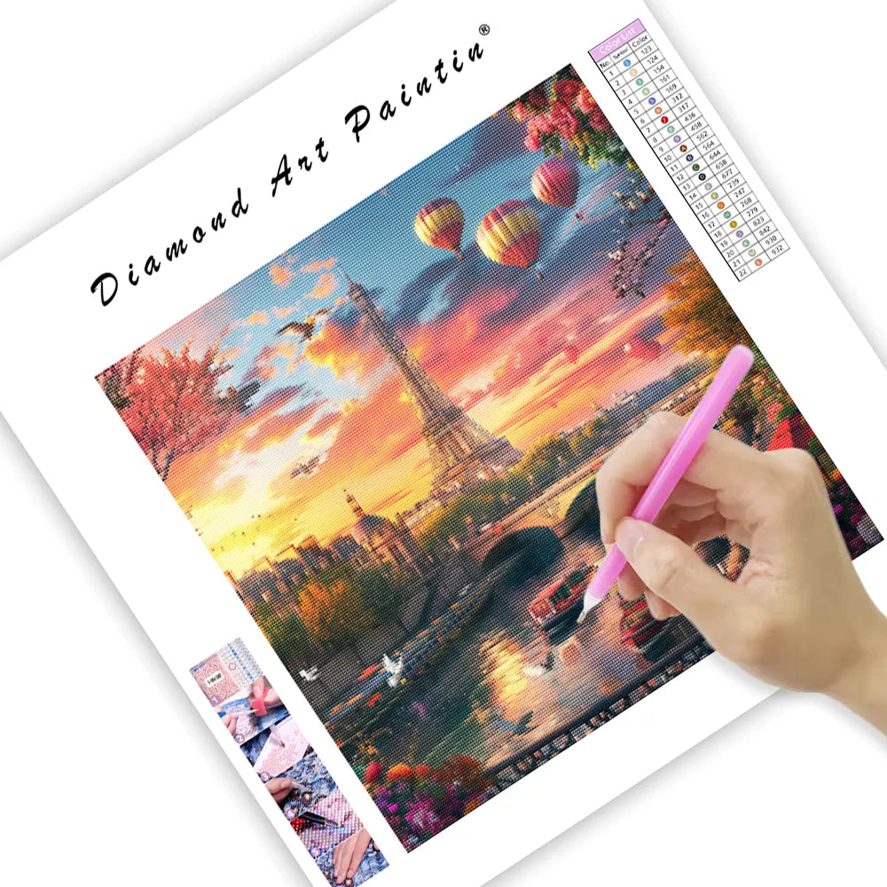 Paris Sunset Stroll - Diamond Painting
