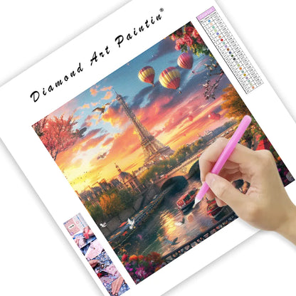Paris Sunset Stroll - Diamond Painting