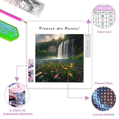 Serene Waterfall - Diamond Painting