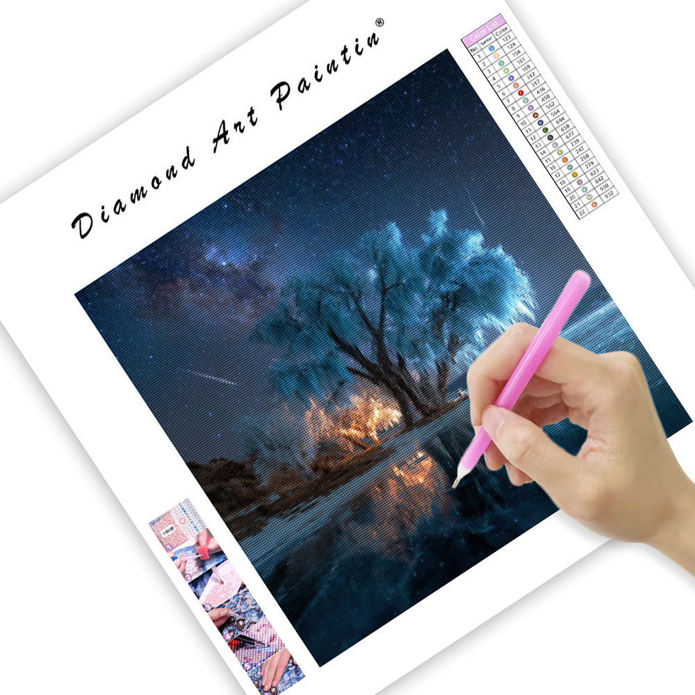 Frozen Tree of Light - Diamond Painting