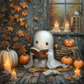 The Reading Ghost - Diamond Painting