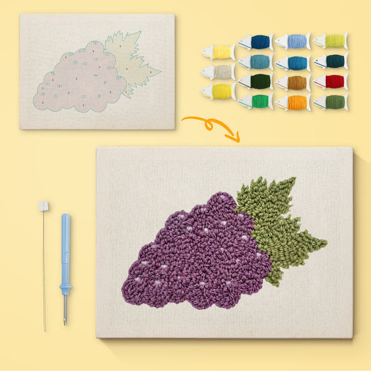 Grapes Embroidery - Punch Needle