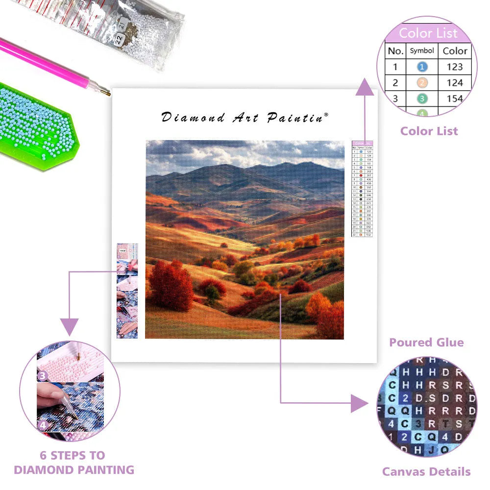 Golden Autumn Fields - Diamond Painting
