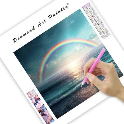 Rainbow over Calm Sea - Diamond Painting
