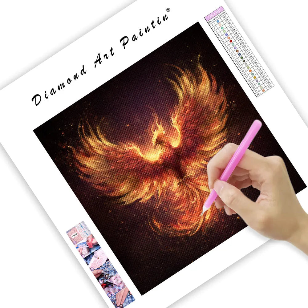 Phoenix Reborn from Fire - Diamond Painting
