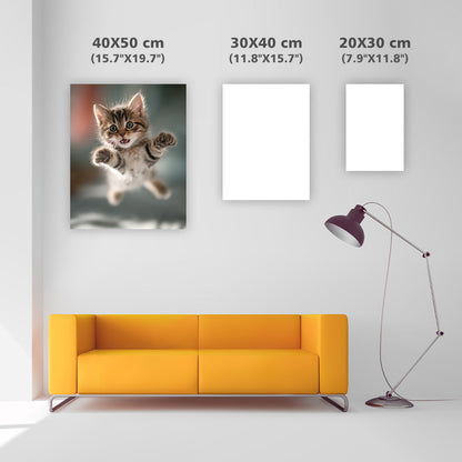Kitten Playful Jump - Diamond Painting
