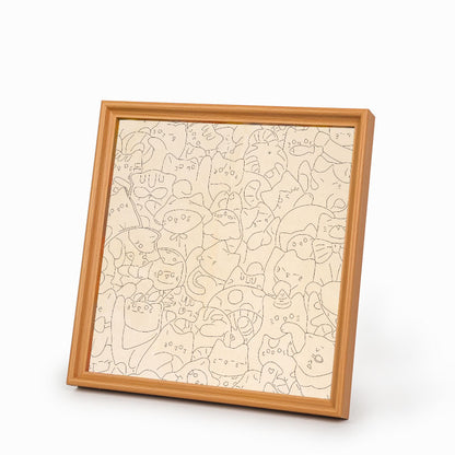 Lazy Cats - Wooden Coloring Puzzle