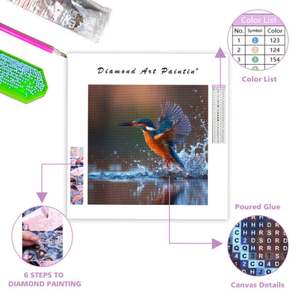 Kingfisher Diving - Diamond Painting