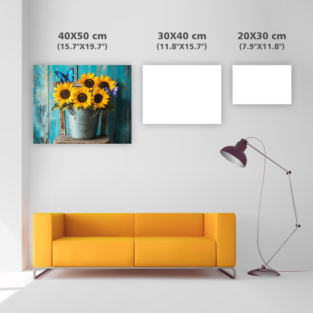 Sunflowers on a Wooden Chair - Diamond Painting