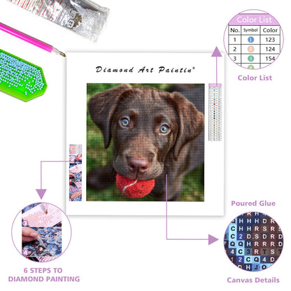 Playful Lab Puppy - Diamond Painting