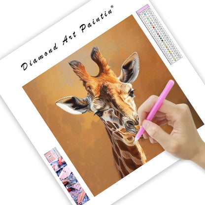 Gentle Giraffe Portrait - Diamond Painting