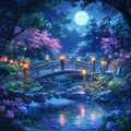 Moonlit Garden - Diamond Painting