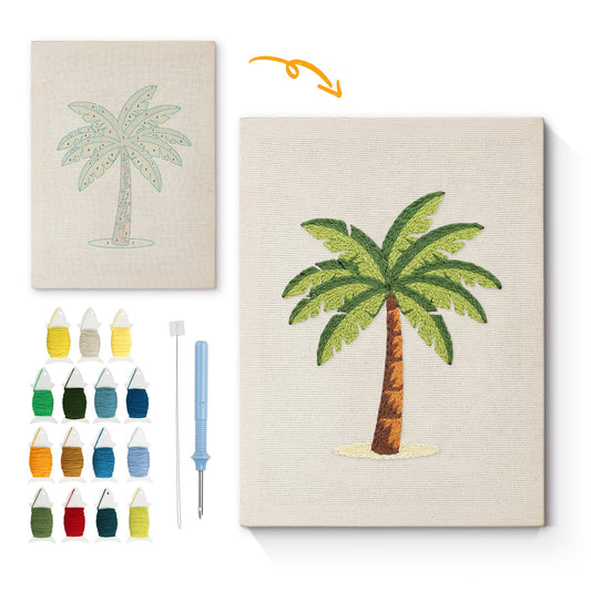 Tropical Palm Tree - Punch Needle