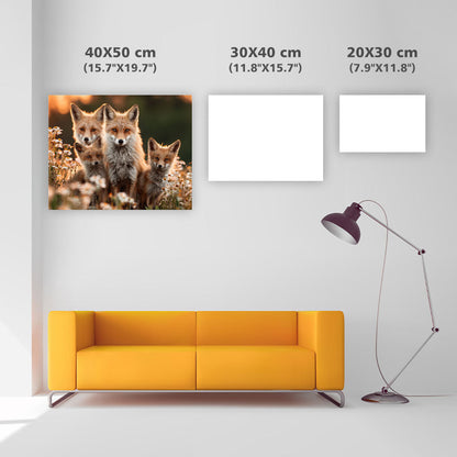Fox Family Playing - Diamond Painting