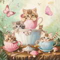 Tea Party Cats - Diamond Painting
