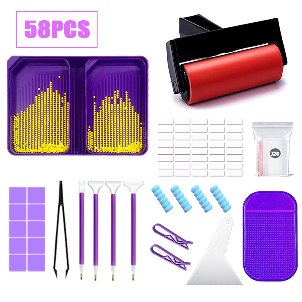 Diamond Painting Tools Funnel Dot Drill Tray Set 58-Gate Storage Box Combination