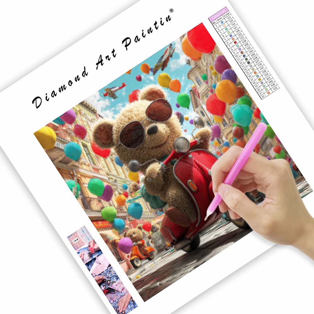 Urban Bear Ride - Diamond Painting