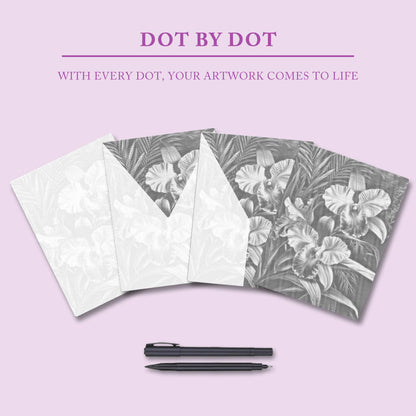 Pink Orchid - Dot Painting