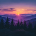 Sunset Mountain Serenity - Diamond Painting