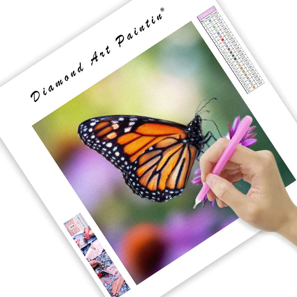 Monarch on Coneflower - Diamond Painting