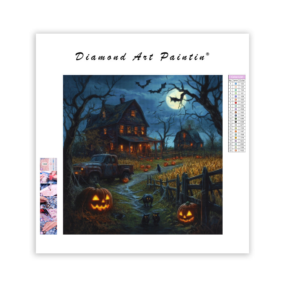 Spooky Halloween Farm - Diamond Painting