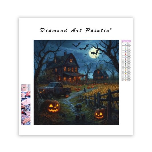 Spooky Halloween Farm - Diamond Painting