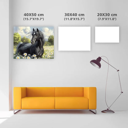 Horse in the Daisy Meadow - Diamond Painting