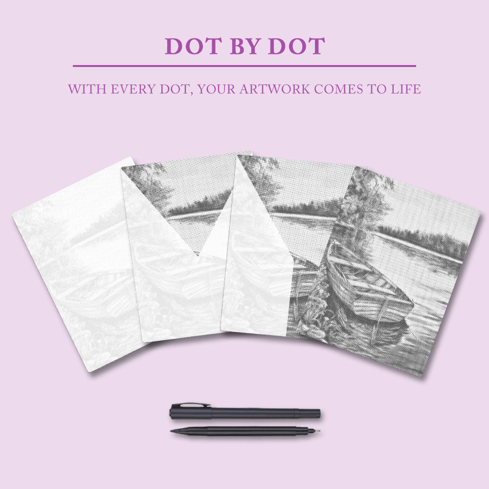 Boats in the Lake - Dot Painting