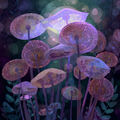 Fairy Ring Glow Mushrooms - Diamond Painting