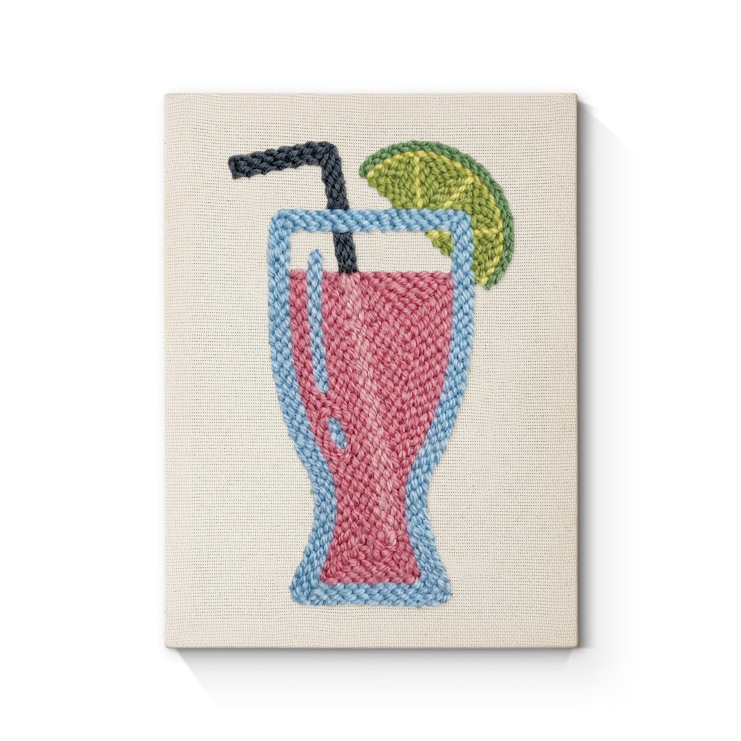Pink Drink with Lime - Punch Needle
