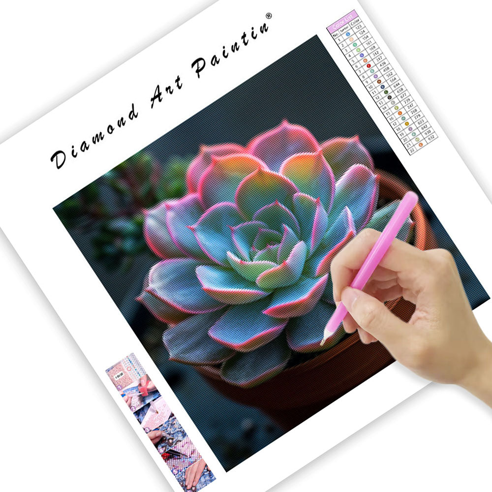 Succulent Rosette - Diamond Painting