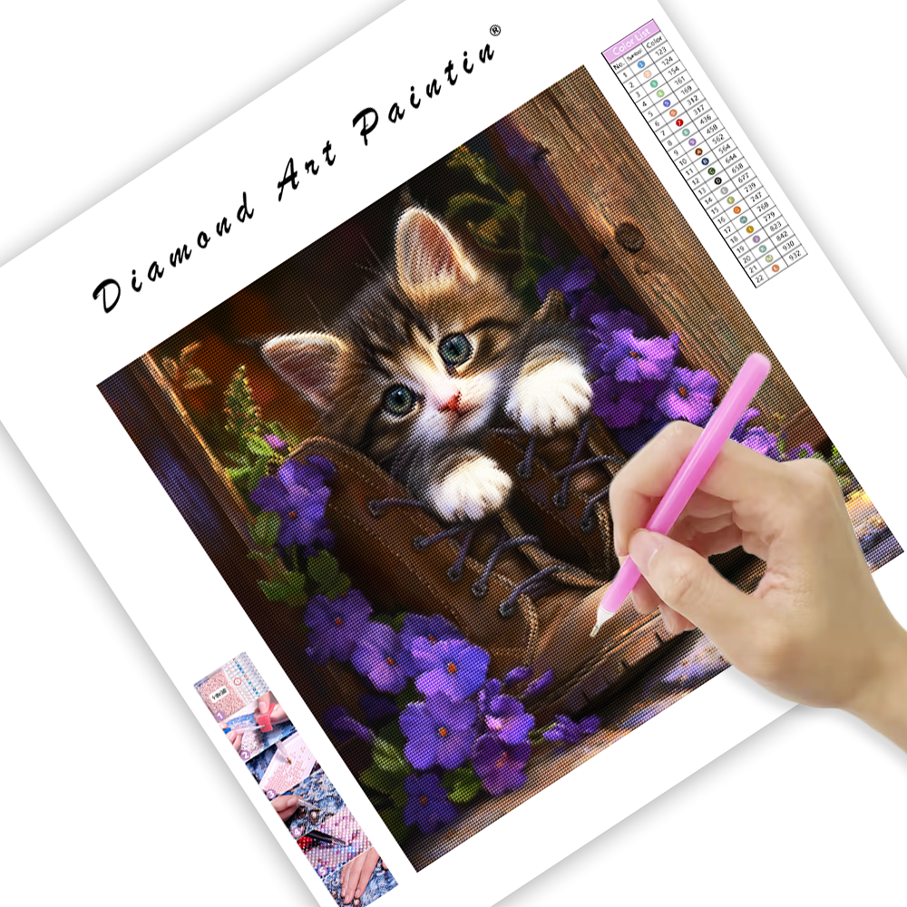 Kitten in Boots - Diamond Painting