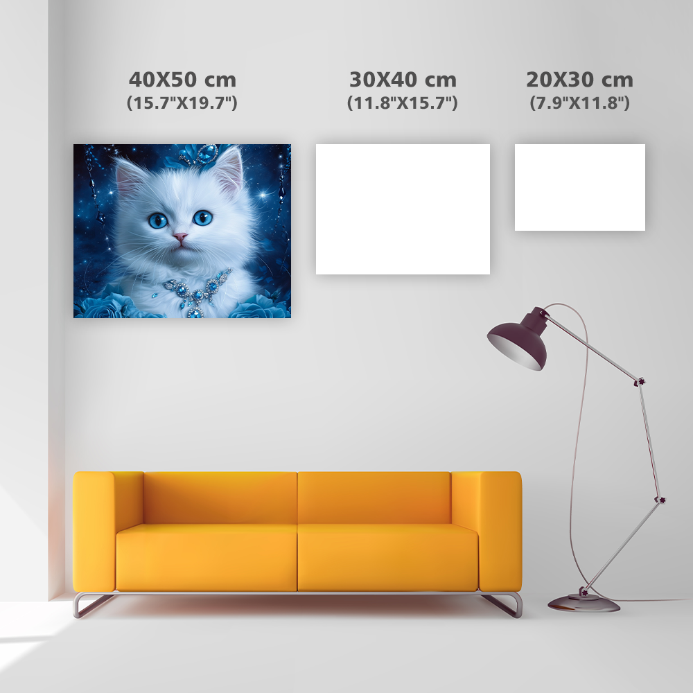 Royal Blue Kitty - Diamond Painting