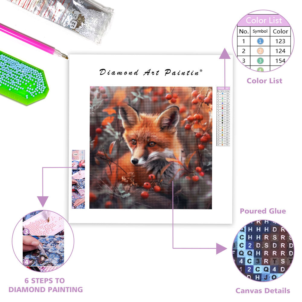 Wild Berry Fox - Diamond Painting
