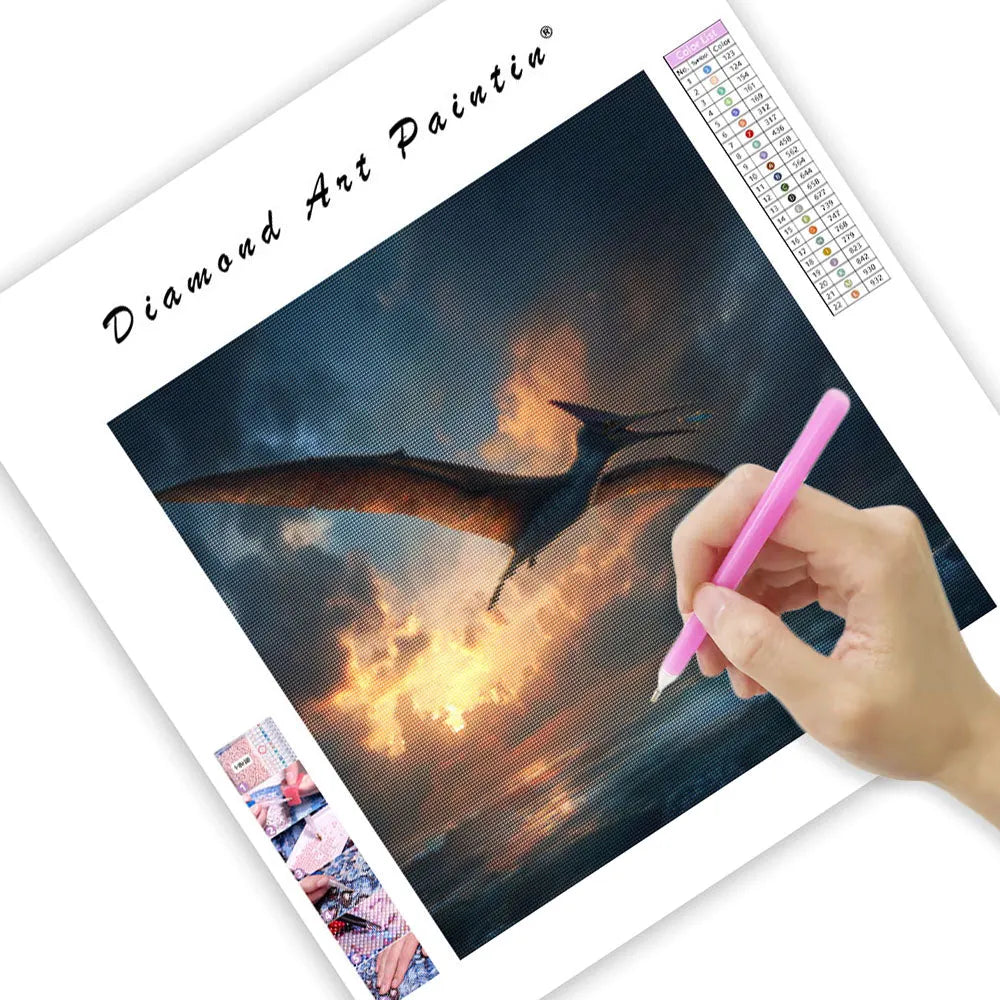 Pteranodon Over Ocean - Diamond Painting