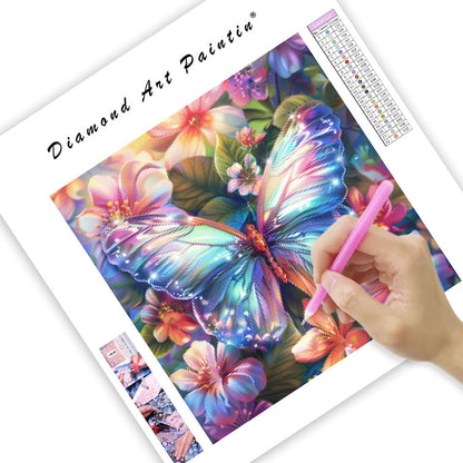 Crystal Butterfly Bloom - Diamond Painting