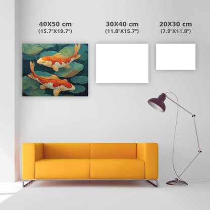 Koi in Lily Pond Art - Diamond Painting