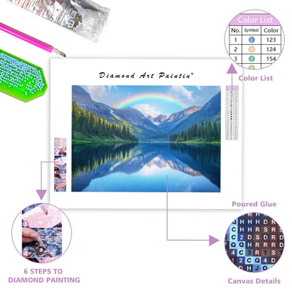 Tranquil Lake in Mountain Valley – Diamond Painting