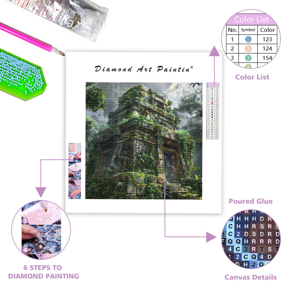 Ancient Temple in the Jungle - Diamond Painting