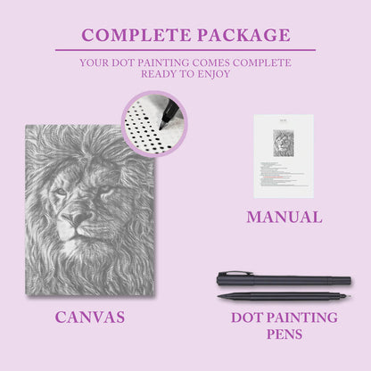 Giant African Lions - Dot Painting