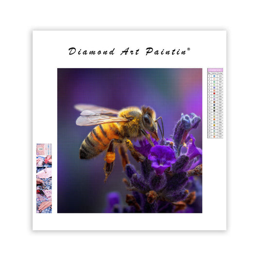 Honeybee on Lavender - Diamond Painting