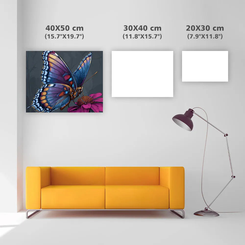 Colorful Butterfly and Flower - Diamond Painting