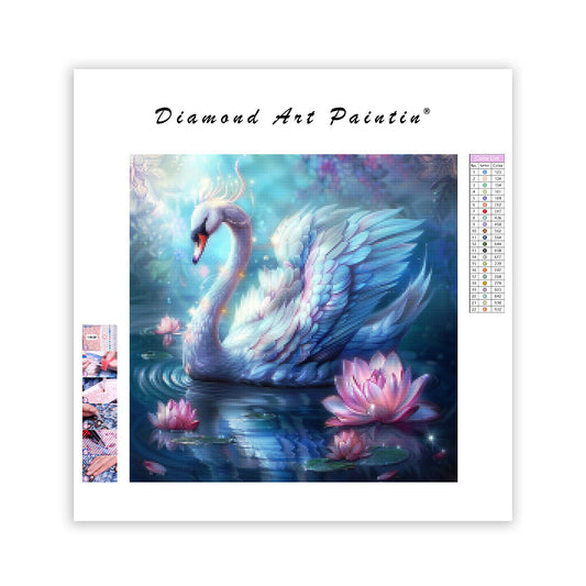 Lotus Swan Harmony - Diamond Painting